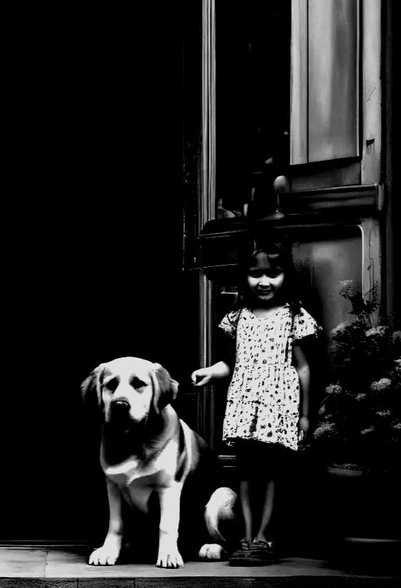 Niña afuera de su casa