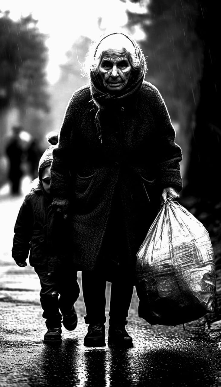 Señora con bolsas
