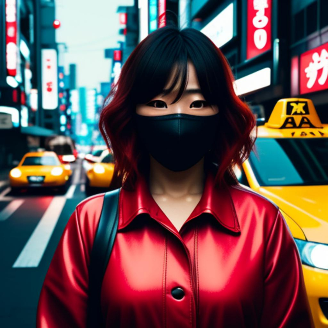 Chica de rojo en tokyo