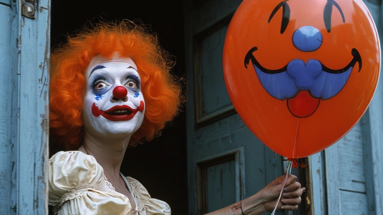 Mujer vestida de payaso